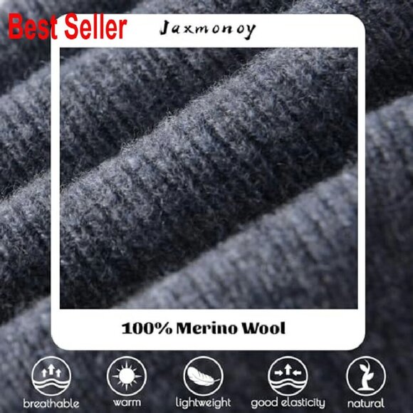Merino Wool Double Layer Slouchy Beanie Soft Warm Unisex Winter Hat main image 8